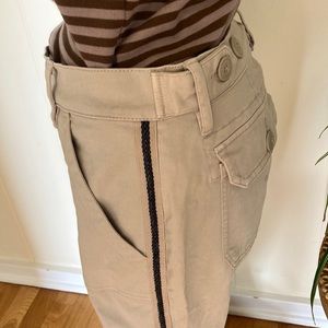 Beige with navy vertical strip. Chinos from Lucky brand size 25